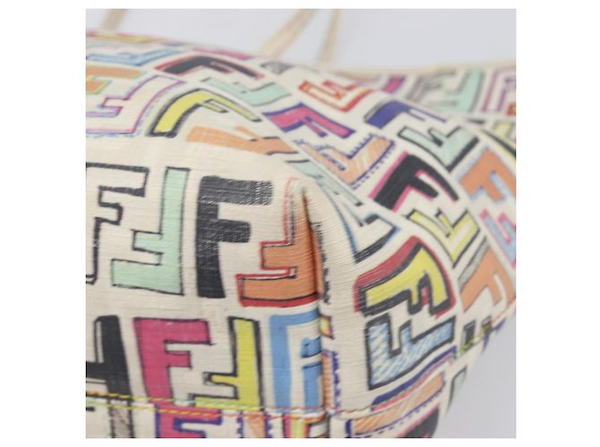 FENDI Zucca Canvas Tote Bag PVC Multicolor Gold Auth 199579A Mehrfarben Golden - Ansicht 9