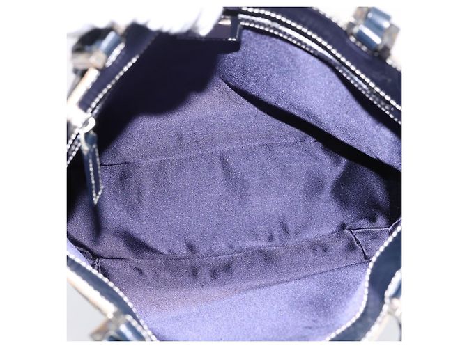 Borsa a mano FENDI Zucchino Canvas Navy Silver Auth BA15304 Argento Blu navy - vista 11