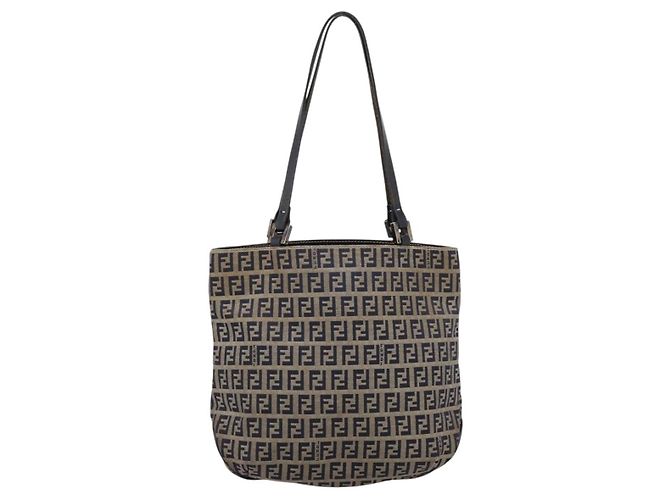 Borsa a mano FENDI Zucchino Canvas Navy Silver Auth BA15304 Argento Blu navy - vista 13