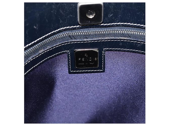 Borsa a mano FENDI Zucchino Canvas Navy Silver Auth BA15304 Argento Blu navy - vista 17