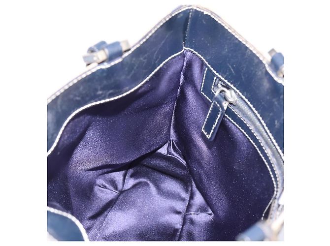 Borsa a mano FENDI Zucchino Canvas Navy Silver Auth BA15304 Argento Blu navy - vista 19