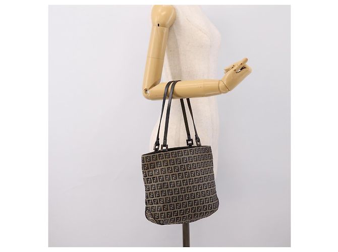 Borsa a mano FENDI Zucchino Canvas Navy Silver Auth BA15304 Argento Blu navy - vista 22