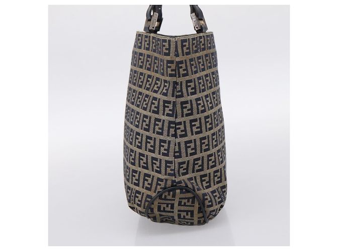 Borsa a mano FENDI Zucchino Canvas Navy Silver Auth BA15304 Argento Blu navy - vista 4