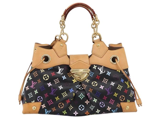 Borsa Tote LOUIS VUITTON Monogram Multicolor Ursula Nera M40124 LV Auth ka5857V Nero - vista 13