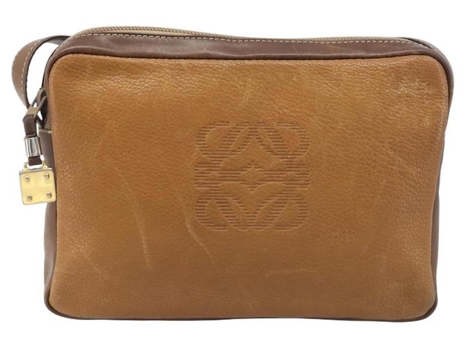 Borsa a tracolla LOEWE in pelle marrone oro Auth 199645 D'oro - vista 13