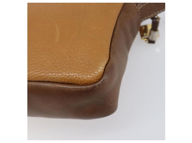 Borsa a tracolla LOEWE in pelle marrone oro Auth 199645 D'oro - vista 15