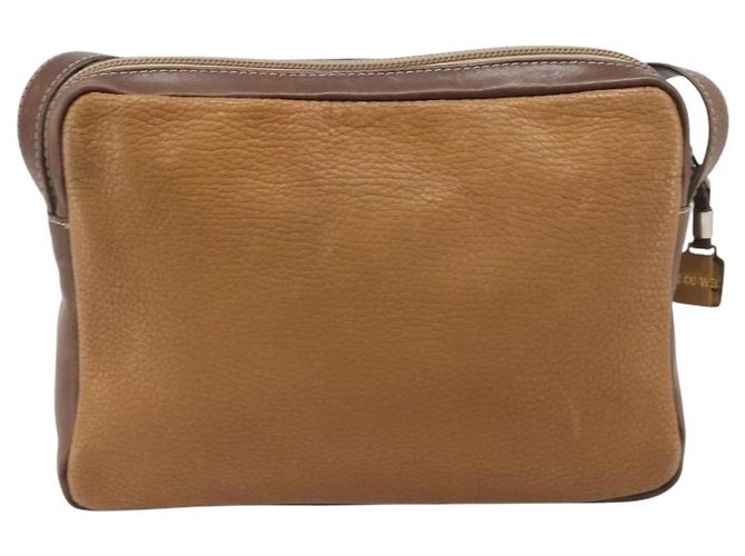Borsa a tracolla LOEWE in pelle marrone oro Auth 199645 D'oro - vista 2
