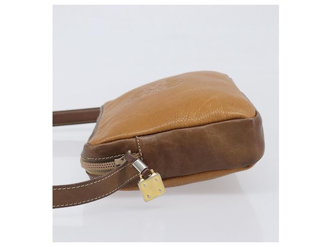 Borsa a tracolla LOEWE in pelle marrone oro Auth 199645 D'oro - vista 4