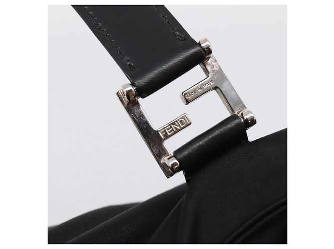Borsa a mano FENDI in jersey di cotone Nero Argento Auth ka5894 - vista 10