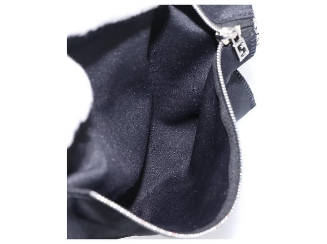 Borsa a mano FENDI in jersey di cotone Nero Argento Auth ka5894 - vista 22