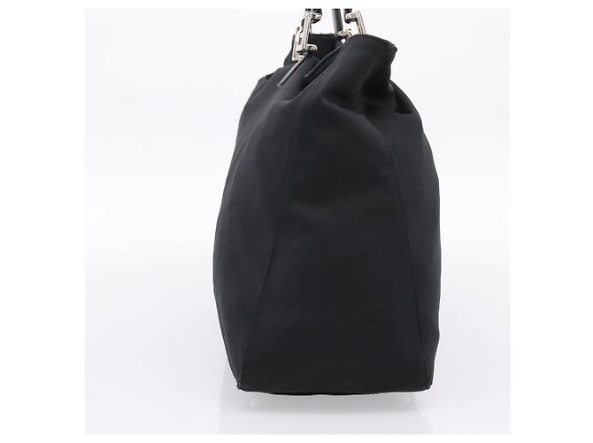 Borsa a mano FENDI in jersey di cotone Nero Argento Auth ka5894 - vista 3
