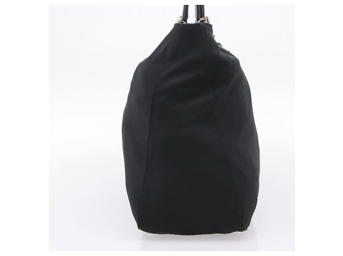 Borsa a mano FENDI in jersey di cotone Nero Argento Auth ka5894 - vista 4