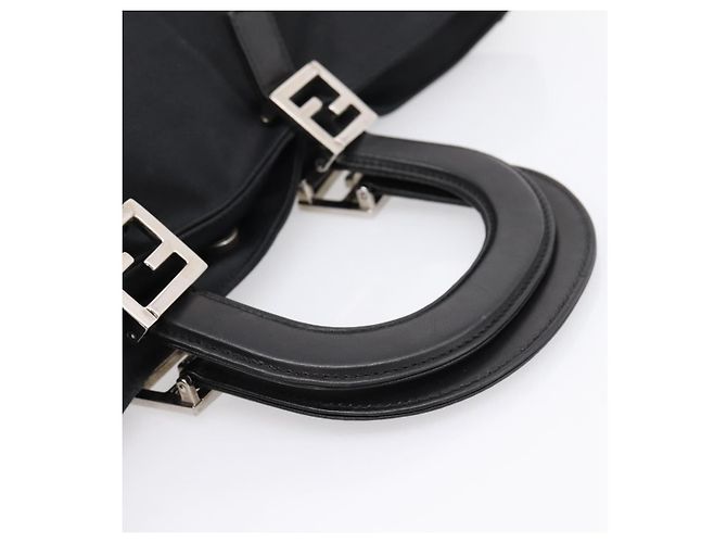 Borsa a mano FENDI in jersey di cotone Nero Argento Auth ka5894 - vista 7
