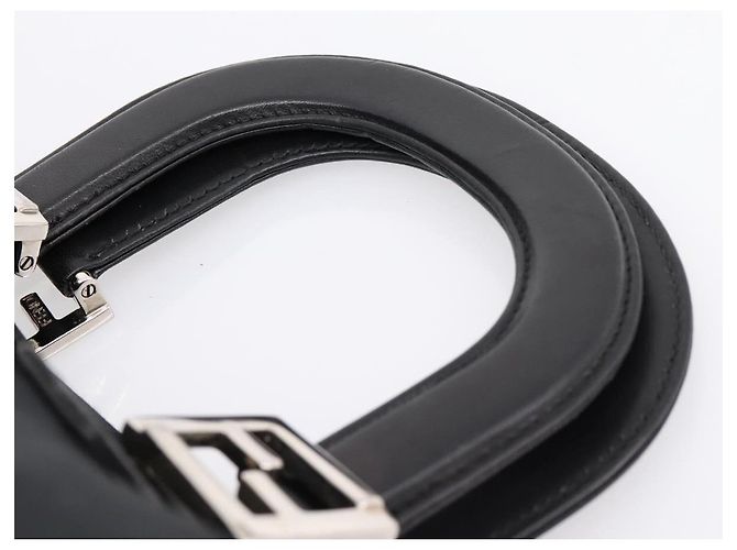Borsa a mano FENDI in jersey di cotone Nero Argento Auth ka5894 - vista 8