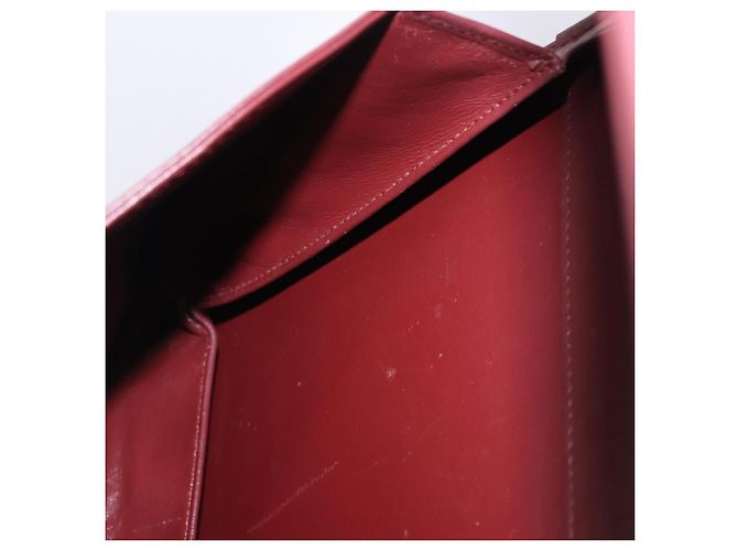Borsa a tracolla CARTIER Must Line in pelle Bordeaux Gold Auth ka5924 D'oro Bordò - vista 18