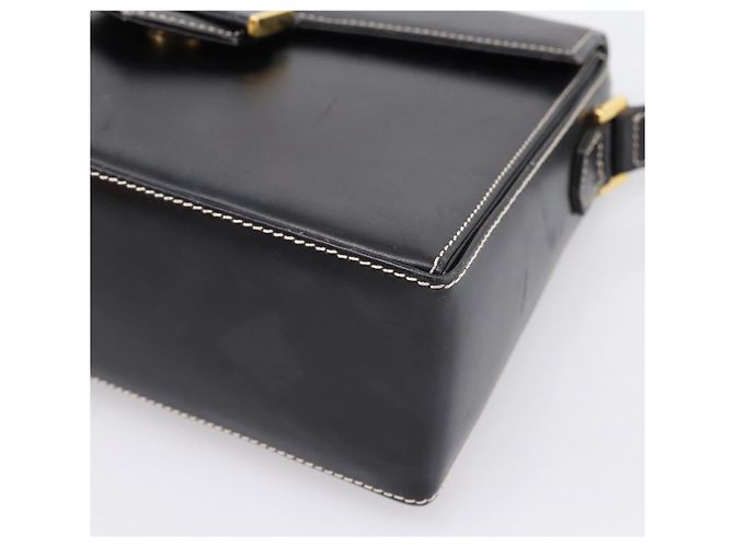 Christian Dior Shoulder Bag Leather Black Gold Auth ka5898 Nero D'oro - vista 10