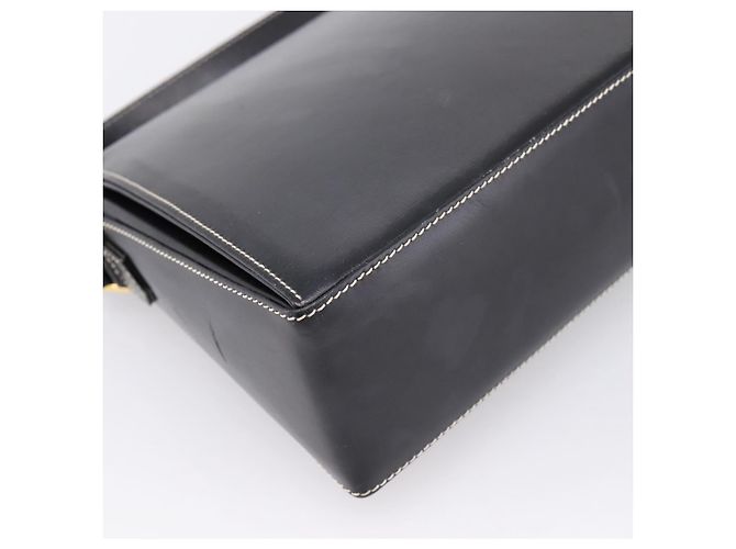 Christian Dior Shoulder Bag Leather Black Gold Auth ka5898 Nero D'oro - vista 13