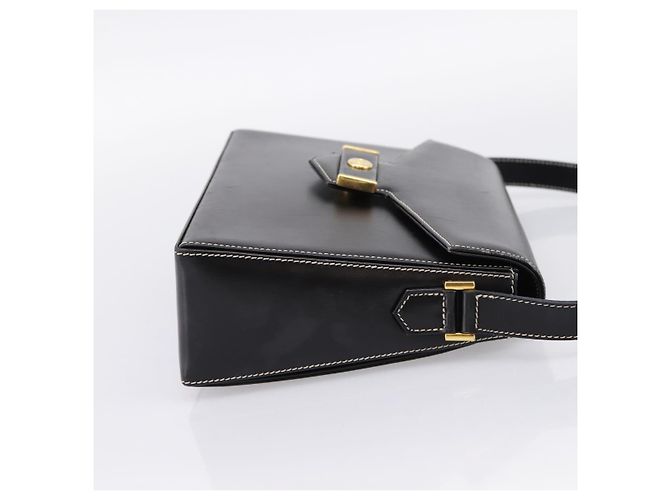 Christian Dior Shoulder Bag Leather Black Gold Auth ka5898 Nero D'oro - vista 5