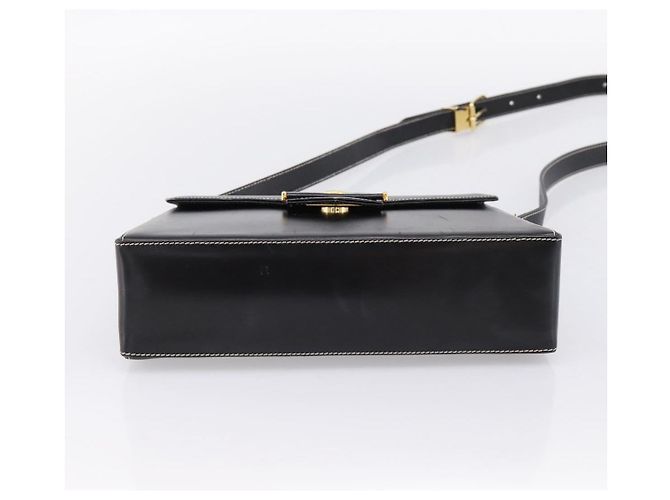 Christian Dior Shoulder Bag Leather Black Gold Auth ka5898 Nero D'oro - vista 9