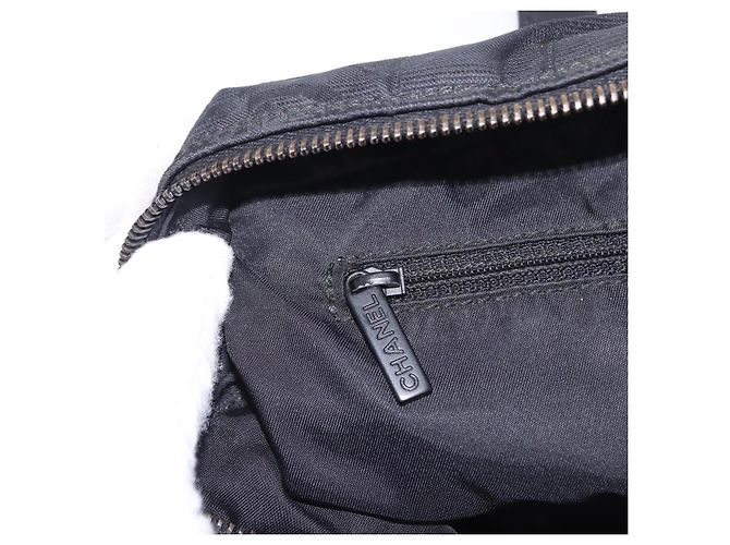 Borsa Tote CHANEL New Travel Line in Tela Nera CC Auth 183559 - vista 21