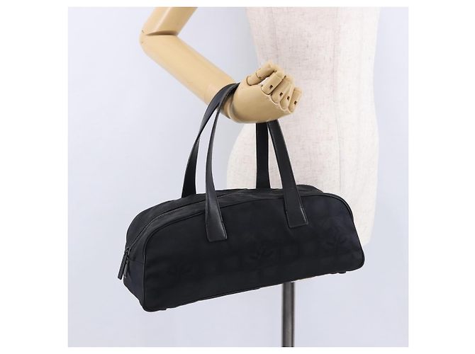 Borsa Tote CHANEL New Travel Line in Tela Nera CC Auth 183559 - vista 23