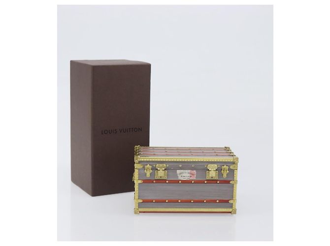 LOUIS VUITTON Minimal Gin Clayette Fermacarte metallo Gray M99455 Auth 196890V Marrone - vista 12