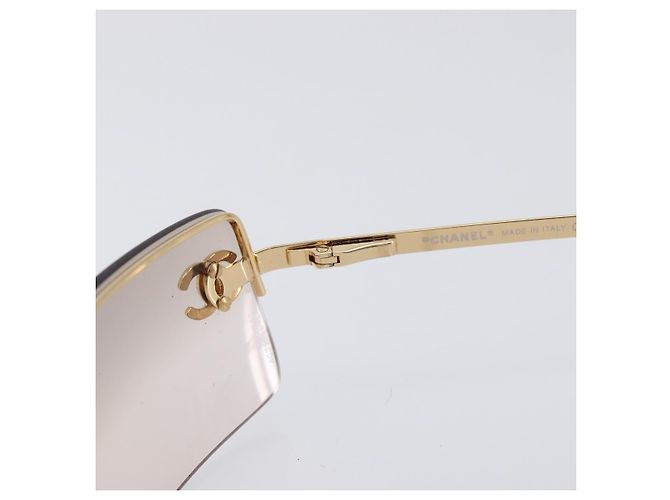 Gafas de sol CHANEL metal Gold CC Auth yk20750M Dorado - vista 10