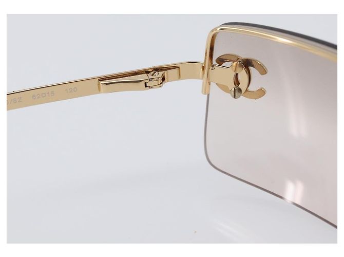 Gafas de sol CHANEL metal Gold CC Auth yk20750M Dorado - vista 15