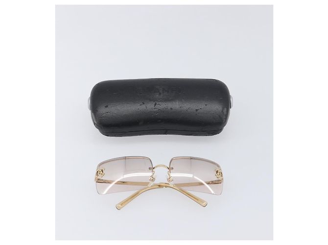 Gafas de sol CHANEL metal Gold CC Auth yk20750M Dorado - vista 18