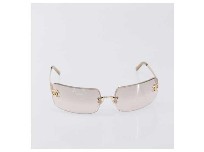 Gafas de sol CHANEL metal Gold CC Auth yk20750M Dorado - vista 2