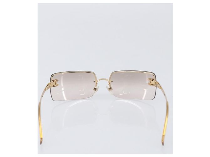 Gafas de sol CHANEL metal Gold CC Auth yk20750M Dorado - vista 3