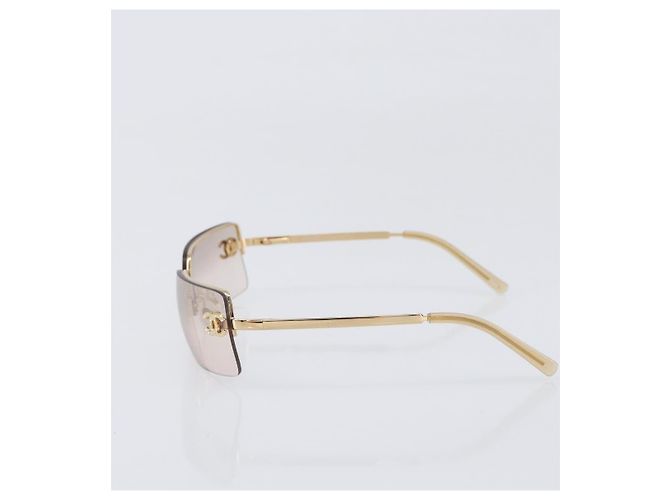 Gafas de sol CHANEL metal Gold CC Auth yk20750M Dorado - vista 4