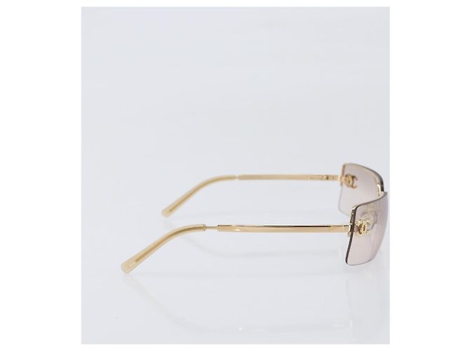 Gafas de sol CHANEL metal Gold CC Auth yk20750M Dorado - vista 5