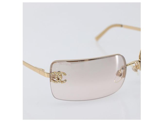 Gafas de sol CHANEL metal Gold CC Auth yk20750M Dorado - vista 6