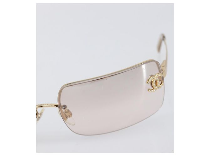 Gafas de sol CHANEL metal Gold CC Auth yk20750M Dorado - vista 7