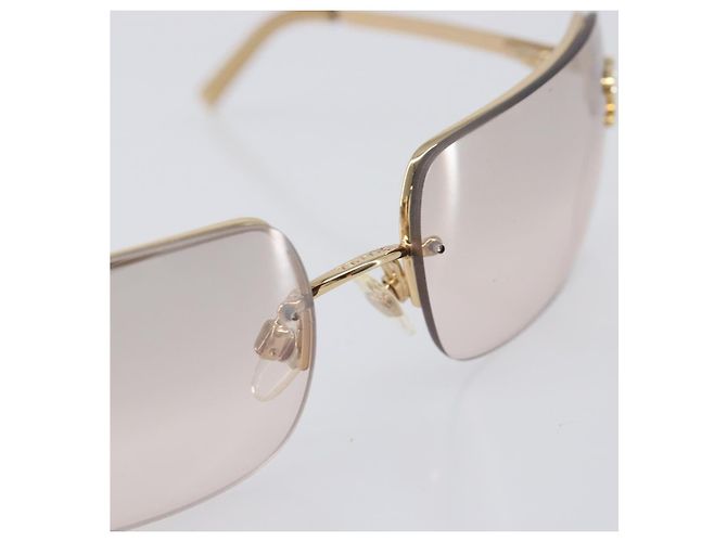 Gafas de sol CHANEL metal Gold CC Auth yk20750M Dorado - vista 8