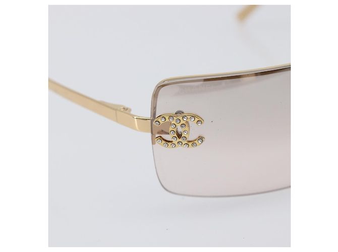 Gafas de sol CHANEL metal Gold CC Auth yk20750M Dorado - vista 9