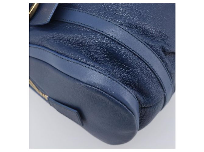 Bulgari Borsa a mano BVLGARI Chandra in pelle blu e oro Auth 198928A - vista 16