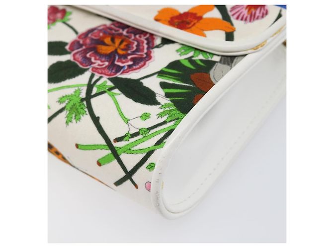 GUCCI Flower Chain Schultertasche aus multicolor Canvas, authentisch ep15665A Mehrfarben - Ansicht 10