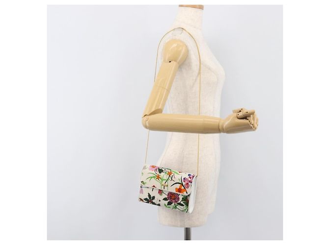 GUCCI Flower Chain Schultertasche aus multicolor Canvas, authentisch ep15665A Mehrfarben - Ansicht 22