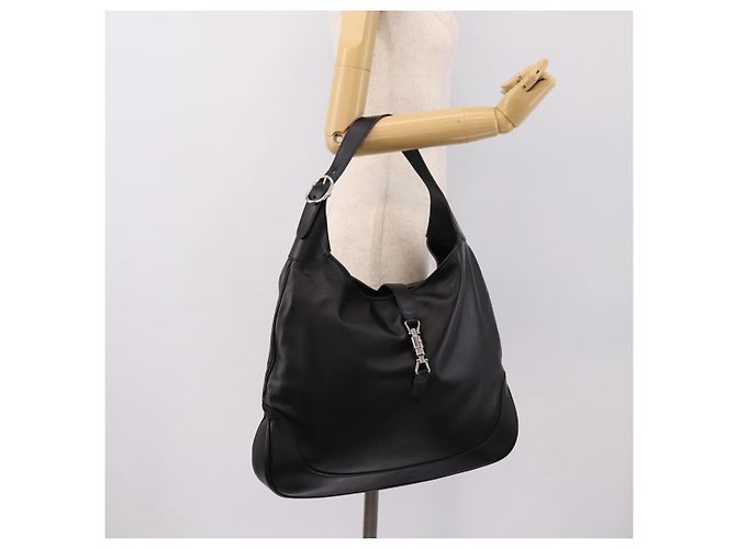 Borsa a tracolla GUCCI Jackie in pelle 2way Nera Argento 764202 Auth SW2671SAM Nero - vista 25