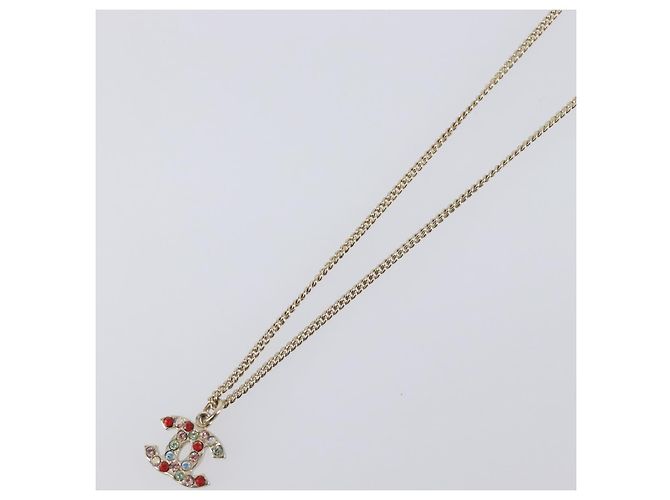 Collana CHANEL COCO Mark Stone metallo Multicolor CC Auth yk20780M Multicolore - vista 10