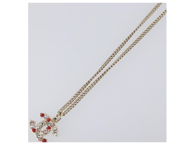 Collana CHANEL COCO Mark Stone metallo Multicolor CC Auth yk20780M Multicolore - vista 4