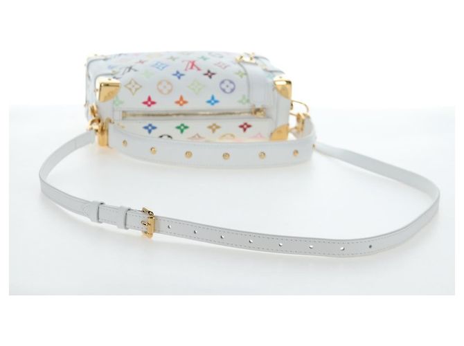 Borsa LOUIS VUITTON Monogram Multicolor Side Trunk MM Bag White M14046 Auth 199130SM Bianco - vista 10