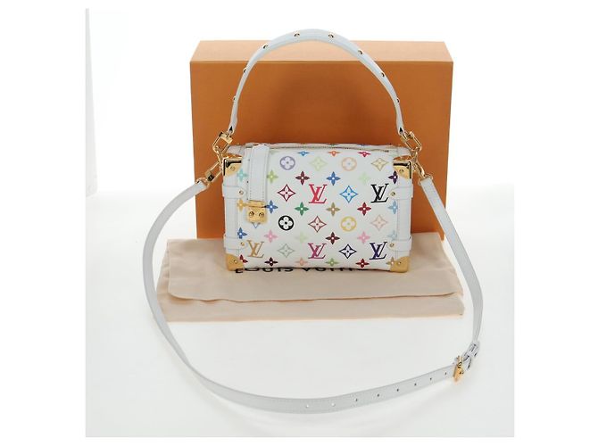 Borsa LOUIS VUITTON Monogram Multicolor Side Trunk MM Bag White M14046 Auth 199130SM Bianco - vista 12