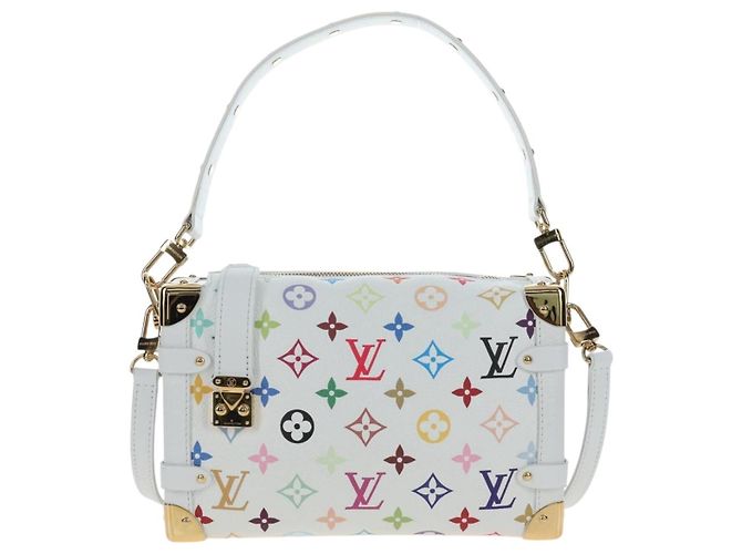 Borsa LOUIS VUITTON Monogram Multicolor Side Trunk MM Bag White M14046 Auth 199130SM Bianco - vista 13