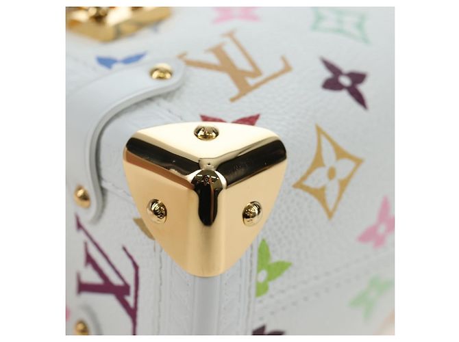 Borsa LOUIS VUITTON Monogram Multicolor Side Trunk MM Bag White M14046 Auth 199130SM Bianco - vista 17