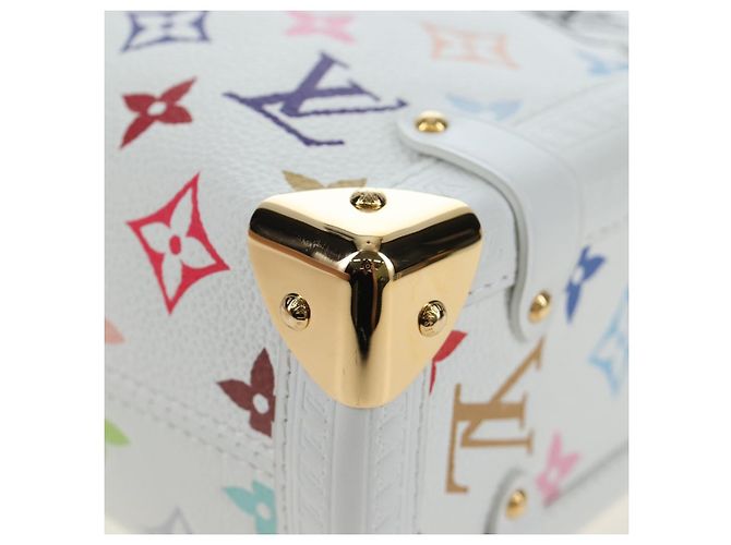 Borsa LOUIS VUITTON Monogram Multicolor Side Trunk MM Bag White M14046 Auth 199130SM Bianco - vista 18