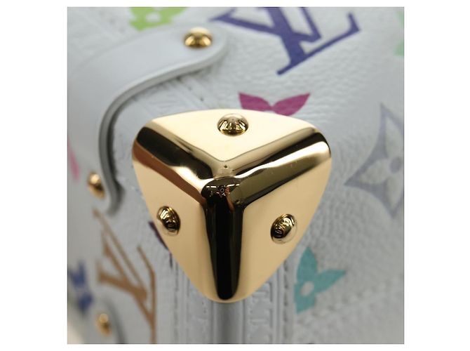 Borsa LOUIS VUITTON Monogram Multicolor Side Trunk MM Bag White M14046 Auth 199130SM Bianco - vista 19