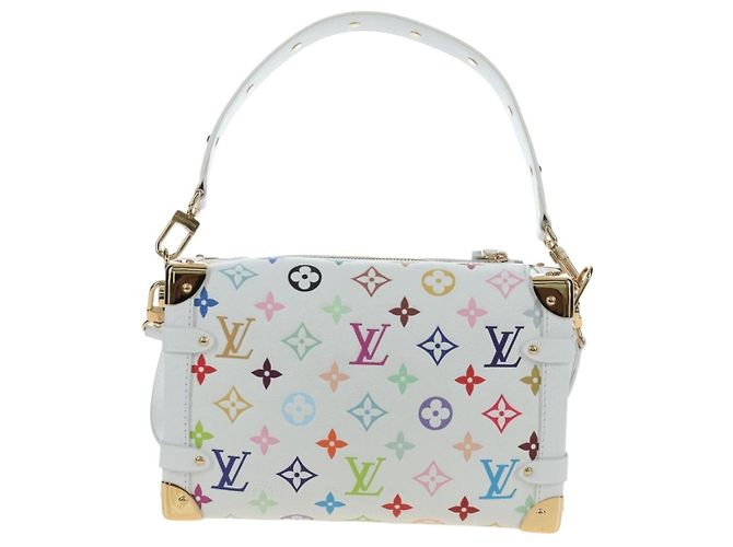 Borsa LOUIS VUITTON Monogram Multicolor Side Trunk MM Bag White M14046 Auth 199130SM Bianco - vista 2